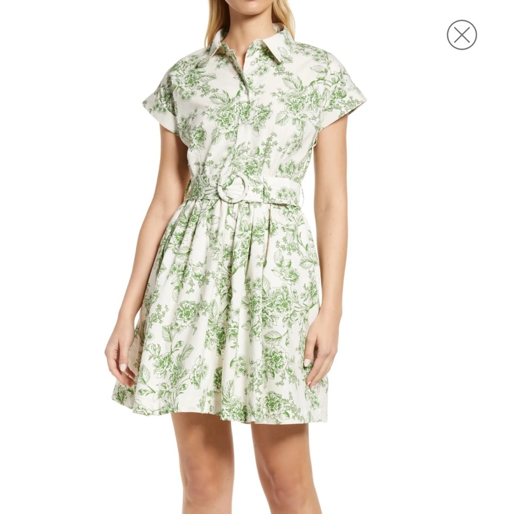 Rachel Parcell Green Floral Mini Dress